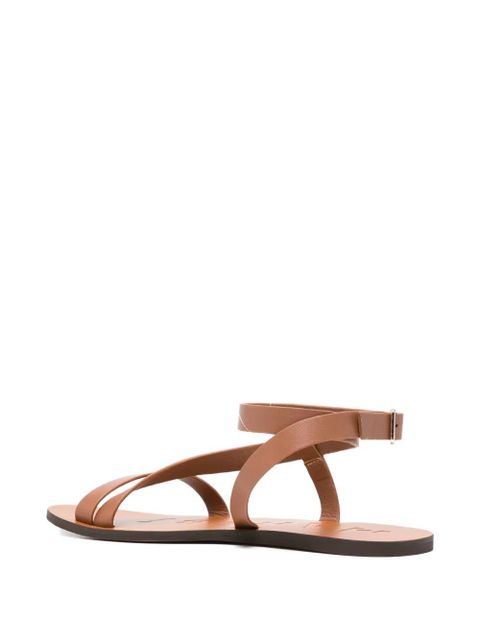Manebi buckle strap flat sandals - Brown