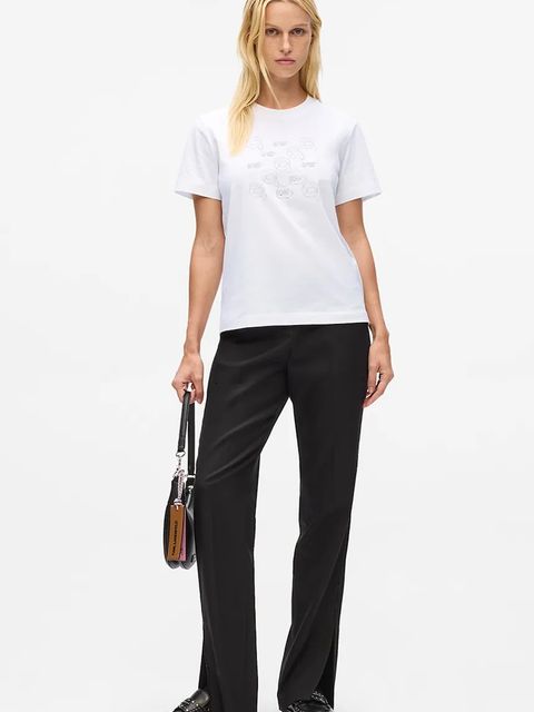 Karl Lagerfeld t-shirt bawełniany IKON damski kolor biały A4W17098