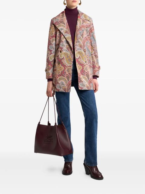 ETRO paisley double-breasted trench coat - Red - zdjęcie produktu nr 2