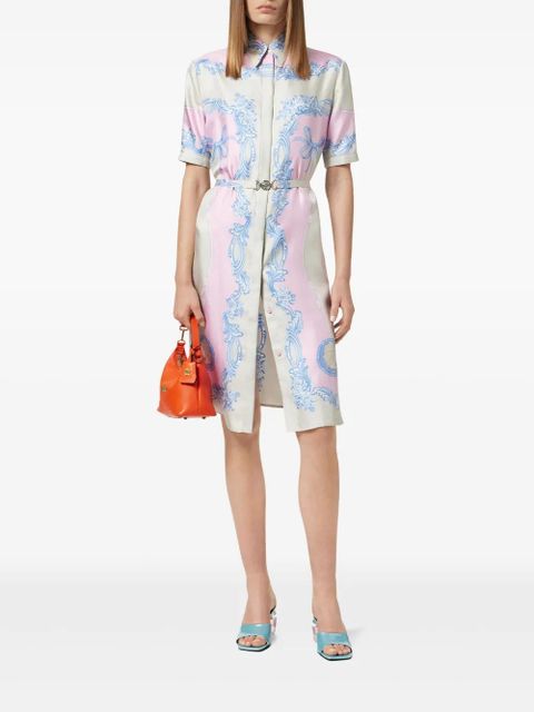 Versace Cameo midi shirt dress - White