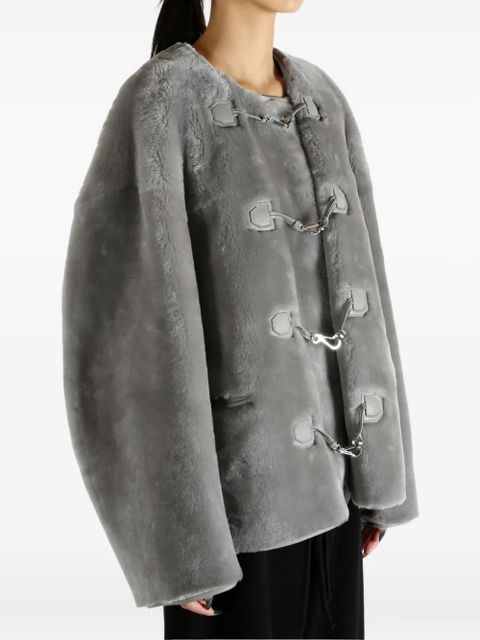 TOTEME toggle-fastening shearling jacket - Grey - zdjęcie produktu nr 2