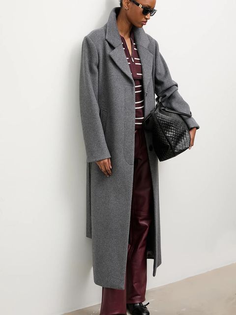 Answear Lab płaszcz damski kolor szary przejściowy