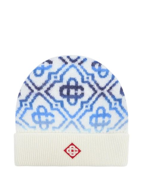 Casablanca Space monogram beanie hat - Neutrals - zdjęcie produktu nr 1