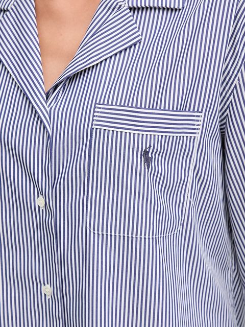 Polo Ralph Lauren koszulka nocna damska kolor niebieski bawełniana 4P0250