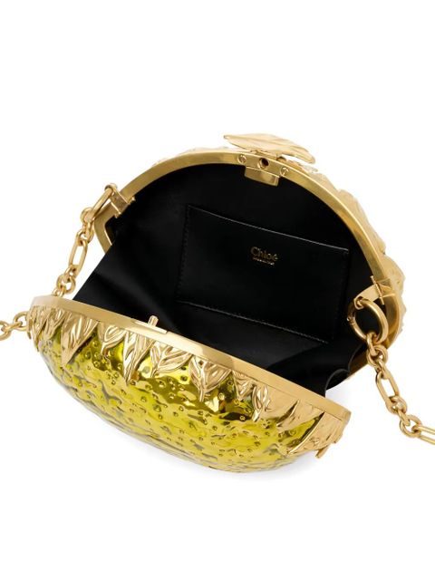 Chloé leaf-embellished chain-strap cross body bag - Yellow