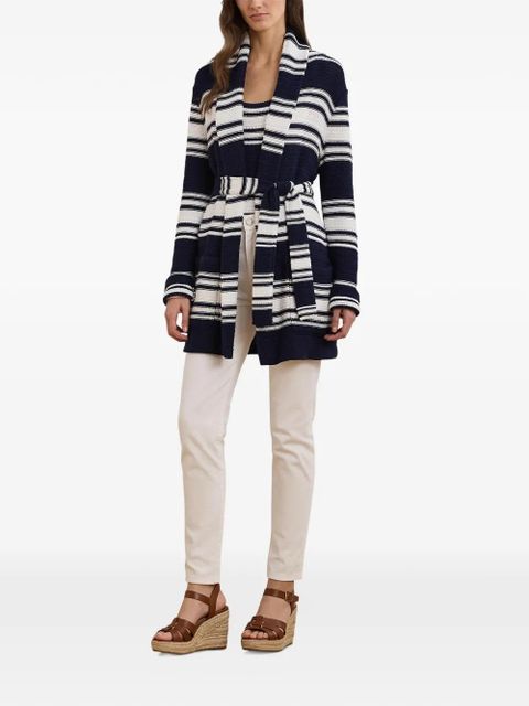 Lauren Ralph Lauren striped belted cardigan - Blue - zdjęcie produktu nr 2