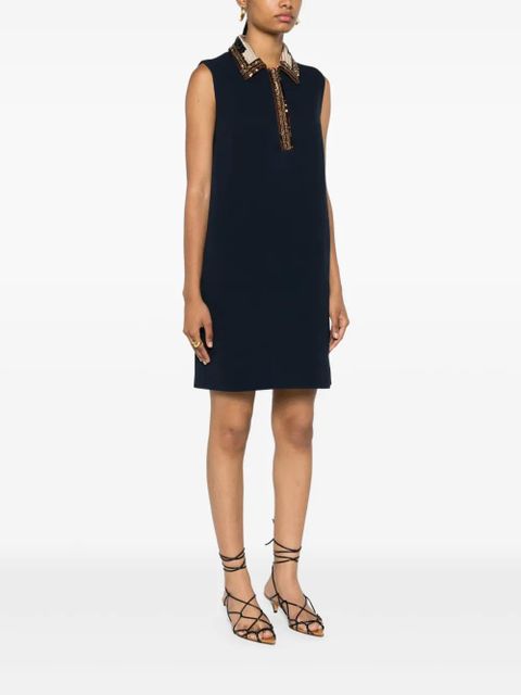 FENDI sequined-trim polo minidress - Blue - zdjęcie produktu nr 2