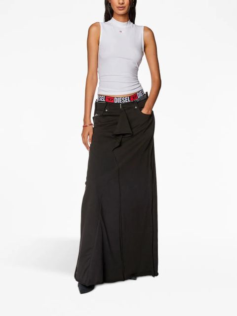 Diesel T-Mokky-Sl-Microdiv mock-neck top - White