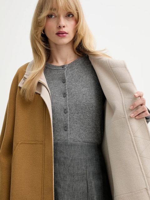 MAX&Co. płaszcz wełniany kolor brązowy 2526086071200