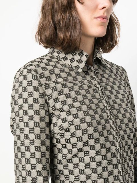 MISBHV cropped monogram-jacquard jacket - Neutrals