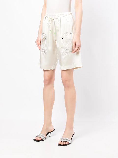 Alexander Wang embroidered-design shorts - Neutrals