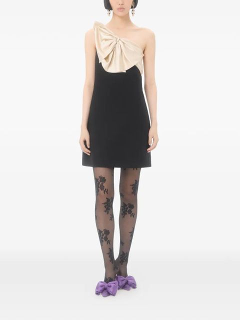 Valentino Garavani one-shoulder bow mini dress - Black