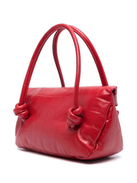 Jil Sander small crocodile-effect shoulder bag - Red