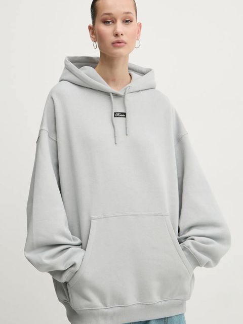 Rotate bluza bawełniana damska kolor szary z kapturem gładka 1134262387
