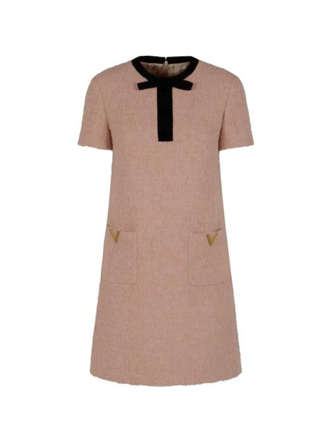Valentino Garavani bow-appliqué pocket mini dress - Pink - zdjęcie produktu nr 1