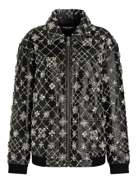 Dolce & Gabbana embellished quilted leather coat - Black - zdjęcie produktu nr 1