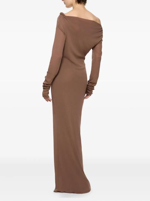 Paris Georgia Croissant long-sleeve twisted maxi dress - Brown