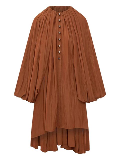 Lanvin cotton pleated dress - Brown - zdjęcie produktu nr 1
