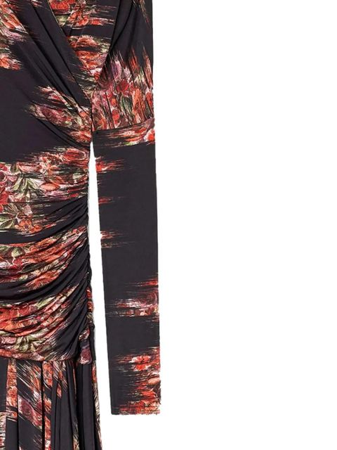 GANNI floral-print ruched dress - Black - zdjęcie produktu nr 2