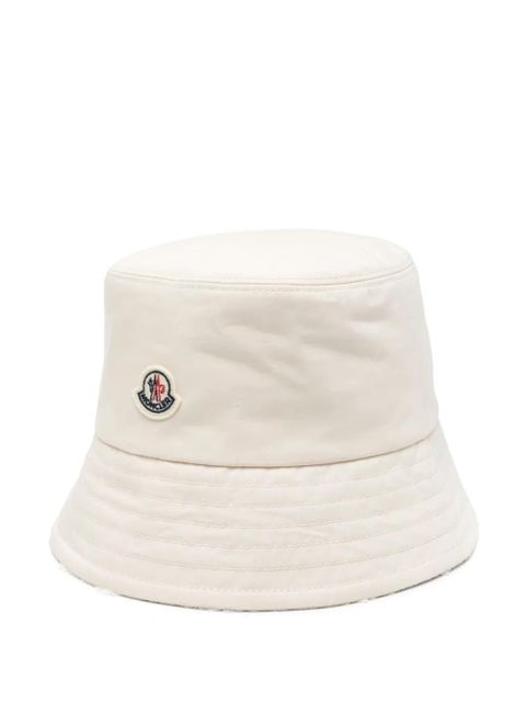 Moncler logo-patch bucket hat - Neutrals - zdjęcie produktu nr 1