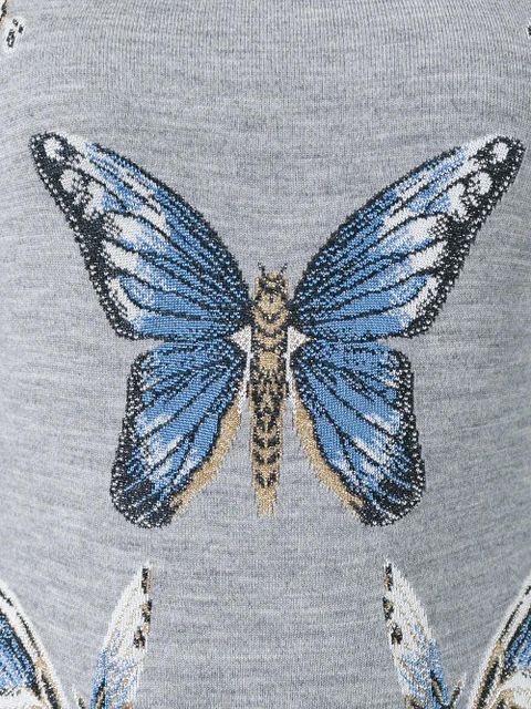 Alexander McQueen butterfly jacquard knit dress - Grey