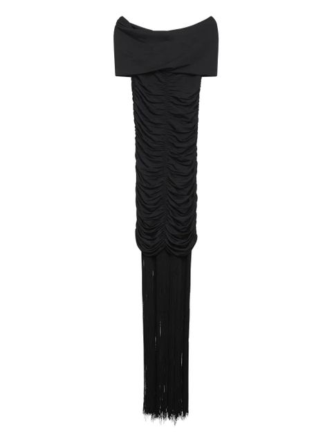 KHAITE draped fringe dress - Black - zdjęcie produktu nr 1