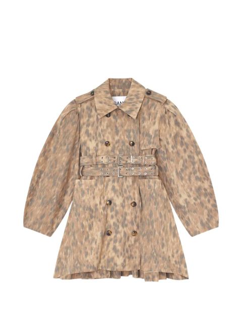 GANNI button belted double breasted coat - Neutrals - zdjęcie produktu nr 1