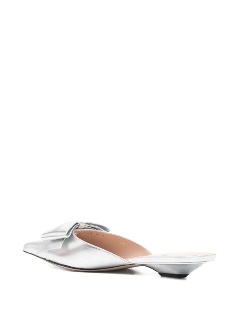 Valentino Garavani bow-detail mules - Silver