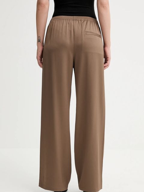Filippa K spodnie damskie kolor brązowy szerokie high waist 31616