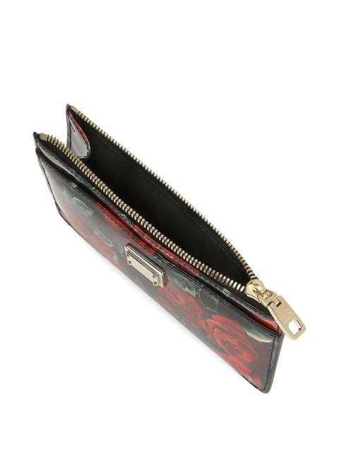 Dolce & Gabbana Dauphine Rose-print wallet - Black