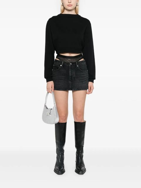 Alexander Wang crystal denim mini skirt - Black - zdjęcie produktu nr 2