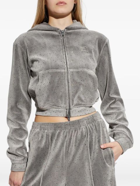 Alexander Wang embellished hooded sweater - Grey