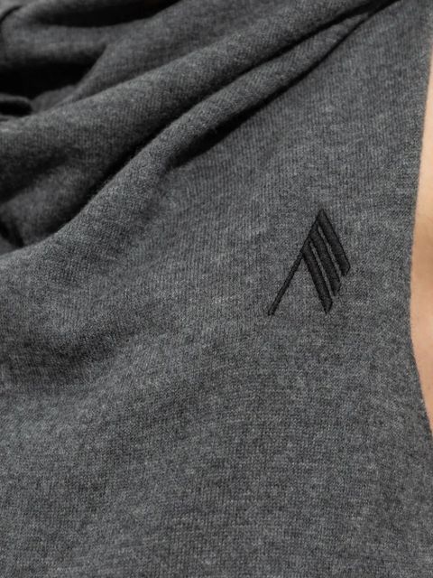 The Attico cowl-neck buttoned midi dress - Grey