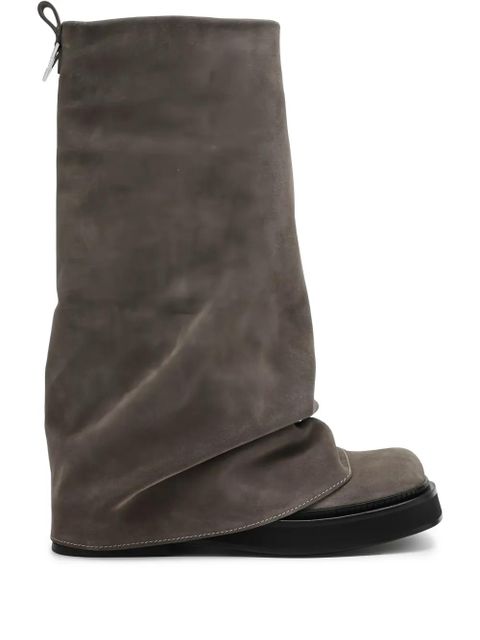 The Attico Robin suede combat boots - Grey - zdjęcie produktu nr 1