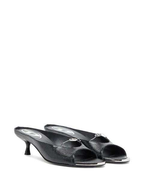 Diesel D-Diam`s lizard-effect Oval D sandals - Black - zdjęcie produktu nr 2