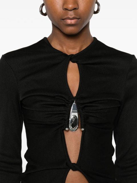 Christopher Esber crystal-pendant open-twist top - Black