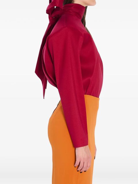 Saint Laurent tie long-sleeve top - Red - zdjęcie produktu nr 2