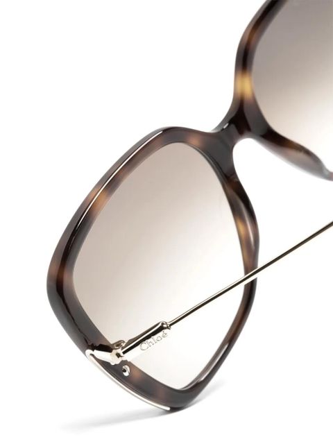 Chloé Eyewear tortoiseshell-effect square-frame sunglasses - Brown