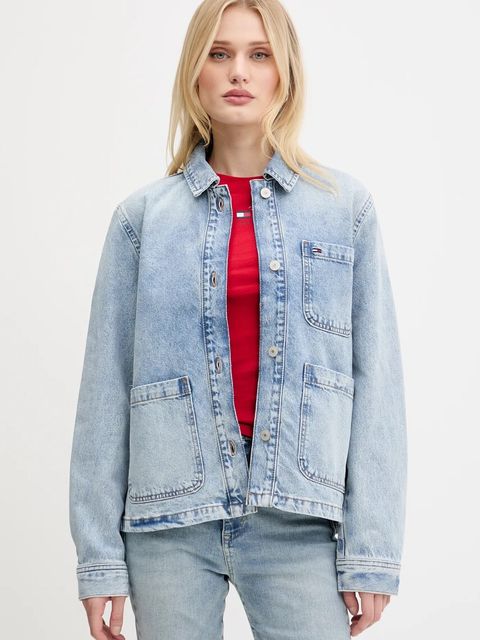 Tommy Jeans kurtka jeansowa kolor niebieski przejściowa DW0DW21411 - zdjęcie produktu nr 1