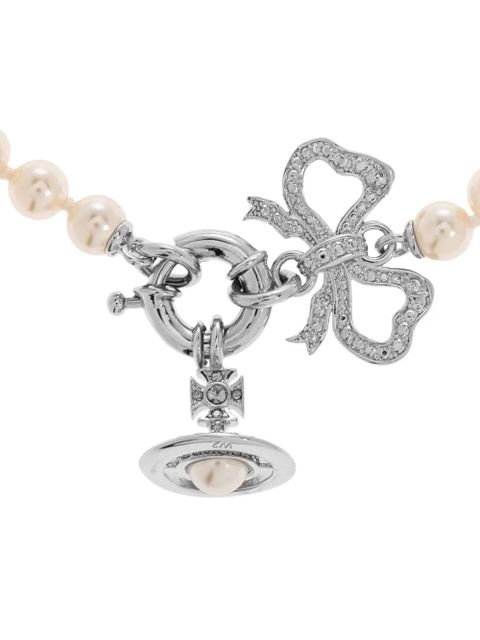 Vivienne Westwood pearl bow bracelet - Neutrals