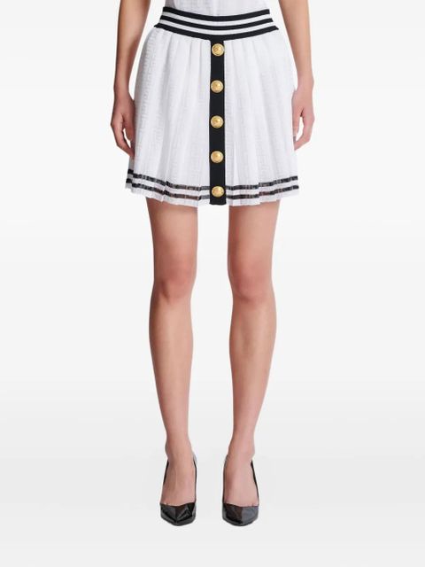 Balmain pleated mini skirt - White