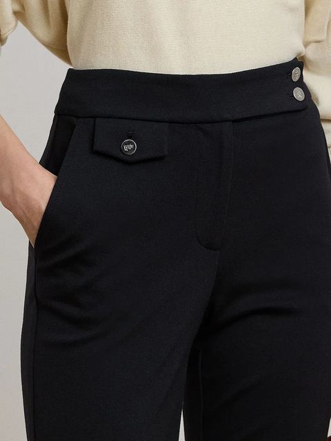 Lauren Ralph Lauren spodnie damskie kolor czarny proste medium waist 200980023