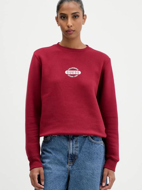 Guess Jeans bluza damska kolor bordowy wzorzysta W5BQ07 KC811 - zdjęcie produktu nr 1