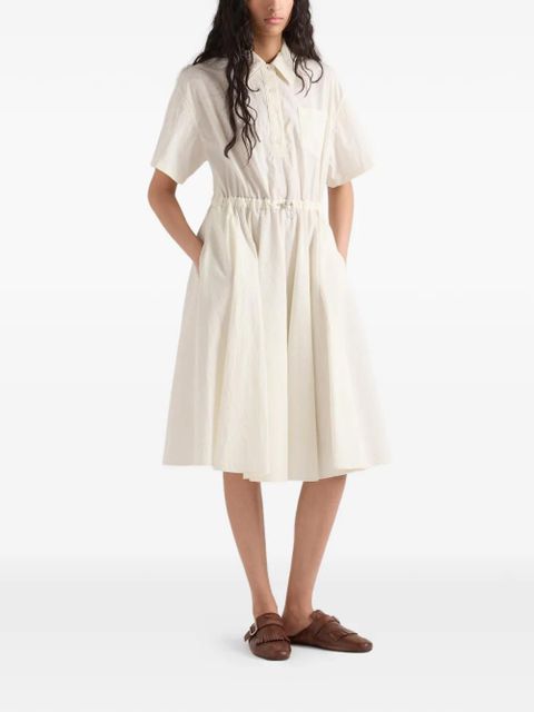 Prada short-sleeved technical pongé dress - Neutrals - zdjęcie produktu nr 2