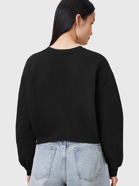 AllSaints bluza bawełniana MIRA damska kolor czarny gładka W214JC