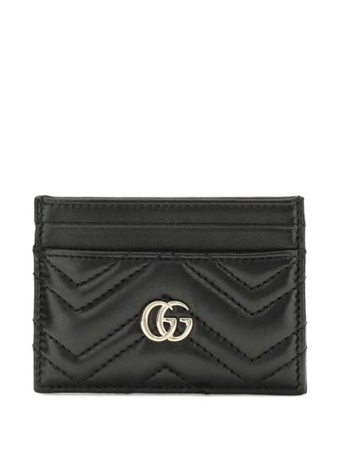 Gucci GG Marmont chevron card holder - Black - zdjęcie produktu nr 1