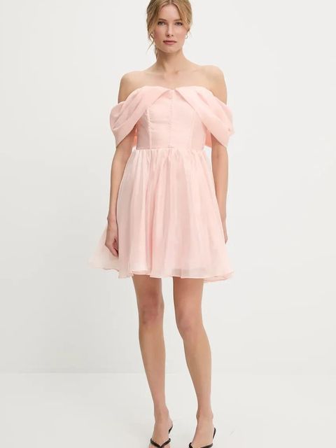 Answear.LAB sukienka kolor różowy mini rozkloszowana - zdjęcie produktu nr 2