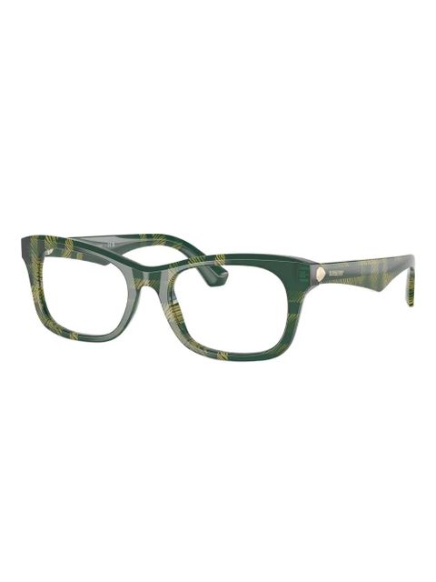 Burberry Eyewear checked square-frame glasses - Green