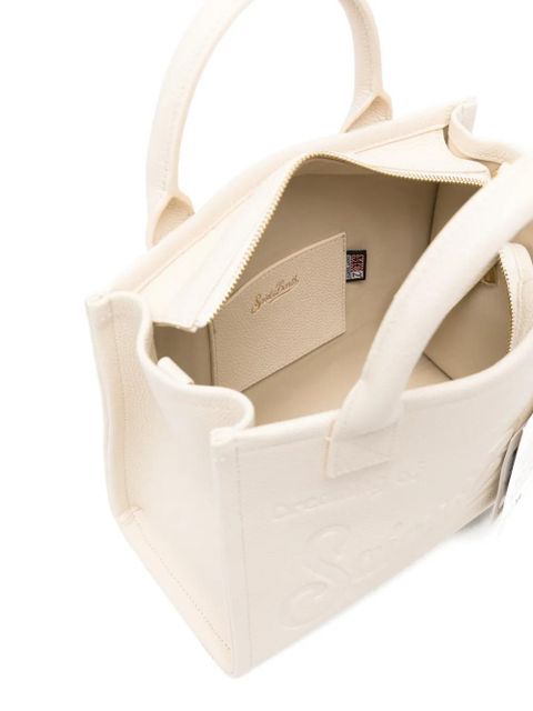 MC2 Saint Barth logo-embossed grained leather tote bag - White - zdjęcie produktu nr 2