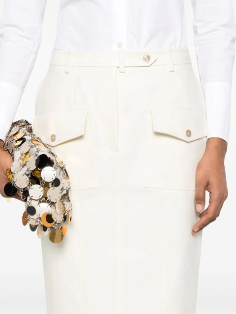 TOM FORD patch-pockets midi skirt - White